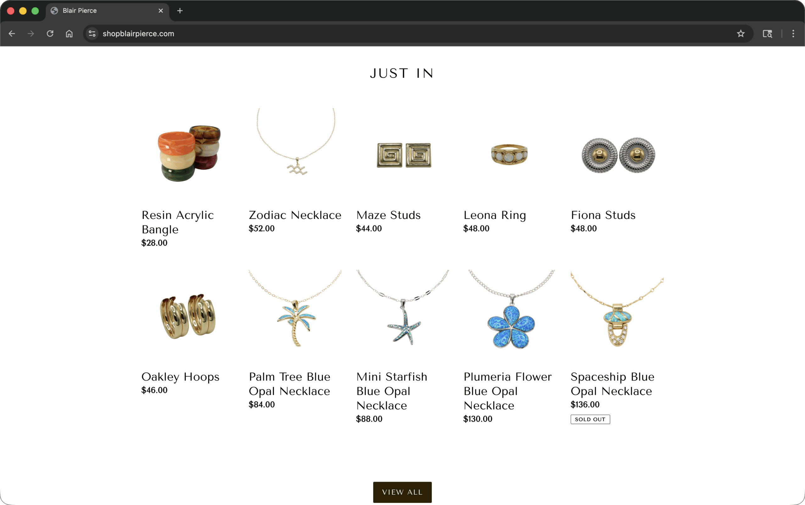 Shopblairpierce Website Screen Just In